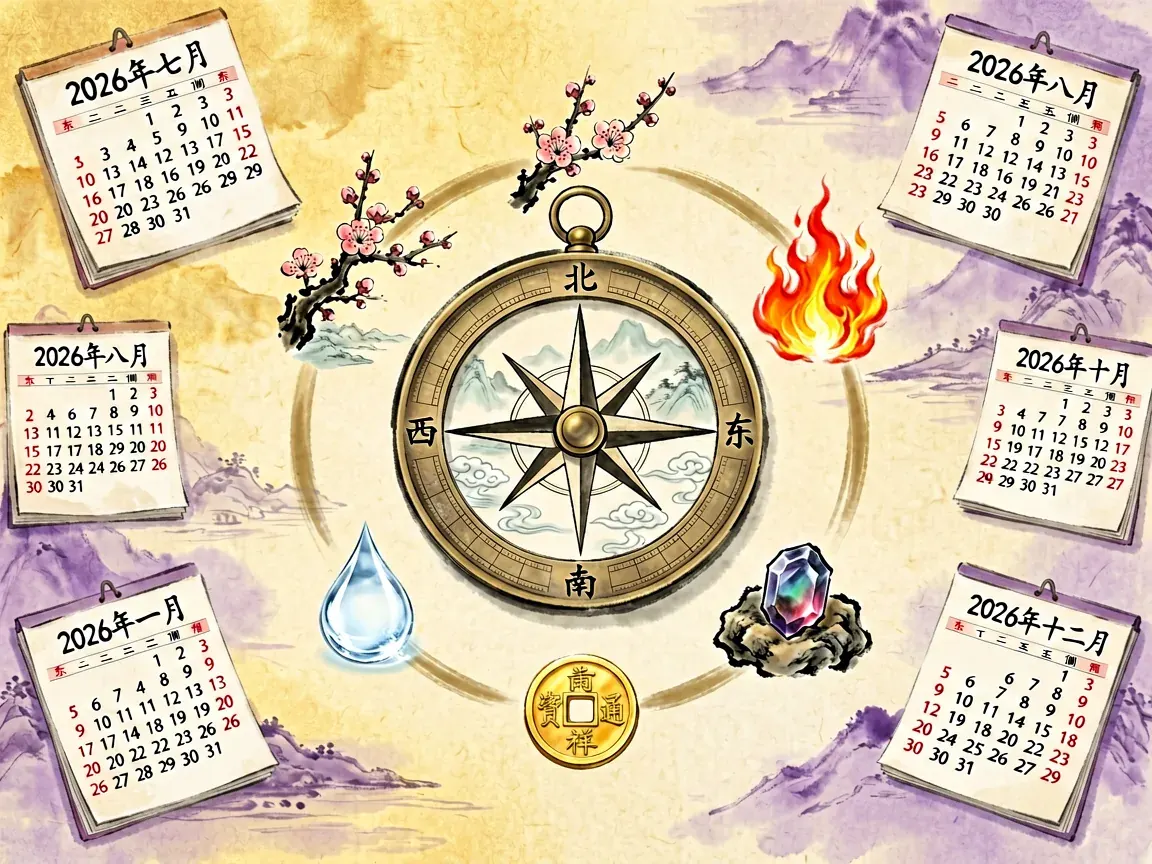 2026 年下半年流年运势——五行能量转折示意图