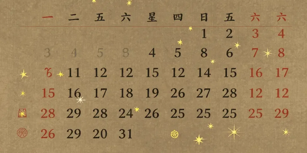 Auspicious dates illustration