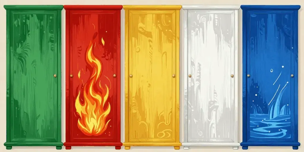 Colors and Five Elements illustration
