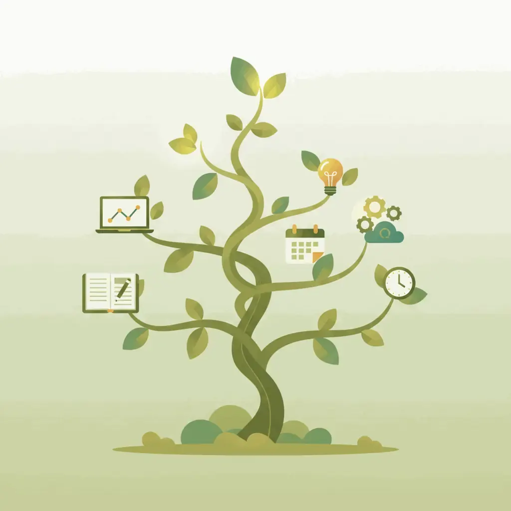 Wood energy side projects planning and growth illustration